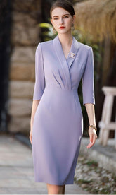 Purple Faux Wrap Dress